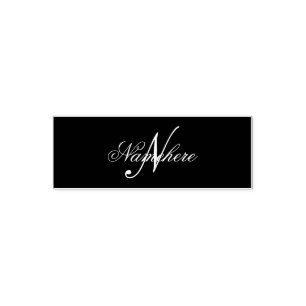 Unique Personalized Black and White Name Monogram Self-inking Stamp