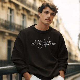 Unique Personalized Black and White Name Monogram Sweatshirt