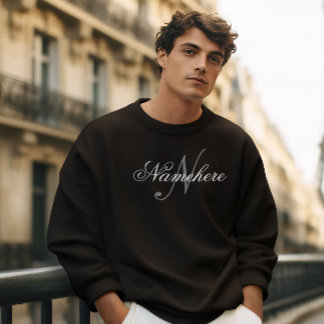 Unique Personalized Black and White Name Monogram Sweatshirt