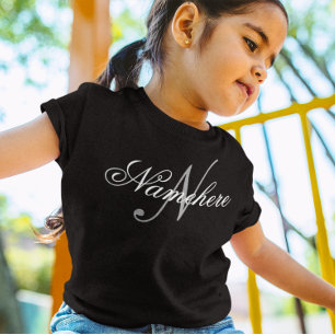 Unique Personalized Black and White Name Monogram  T-Shirt