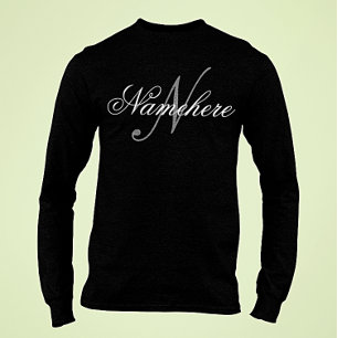 Unique Personalized Black and White Name Monogram T-Shirt