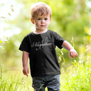 Unique Personalized Black and White Name Monogram  Toddler T-shirt