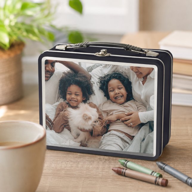 Unique personalized custom metal lunch box (Unique personalized custom metal lunch box by Ricaso/ Add your own photographs, art and text)