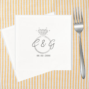 Unique Personalized Engagement Party Wedding Party Napkin
