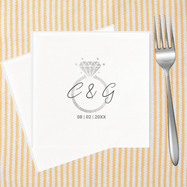 Unique Personalized Engagement Party Wedding Party Napkin (Creator Uploaded)