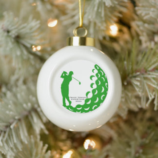 Unique Personalized Golf Ball Golfer Name Ceramic Ball Christmas Ornament