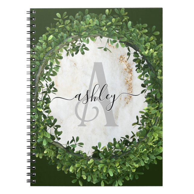 Unique Personalized Keychain with Botanical Theme Notebook (Front)