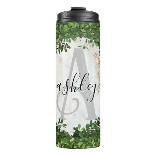 Unique Personalized Keychain with Botanical Theme Thermal Tumbler (Front)