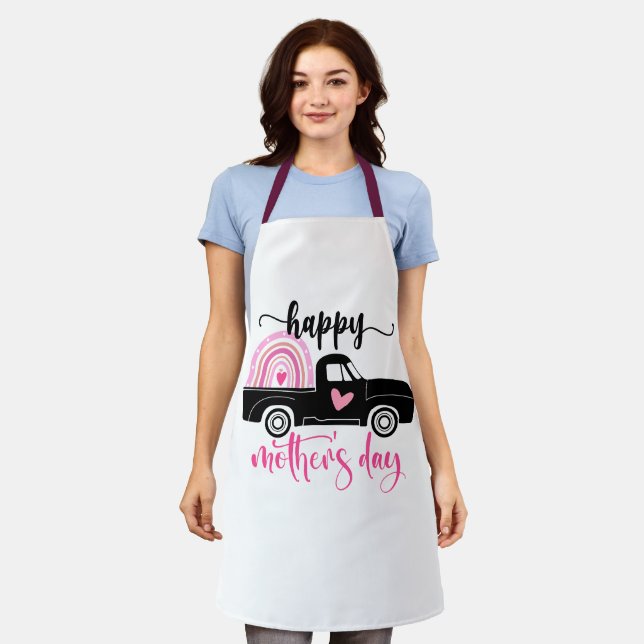 Unique Personalized Mothers Day Gift Apron for Mom (Worn)