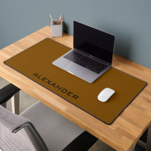 Unique personalized name brown &black desk mat