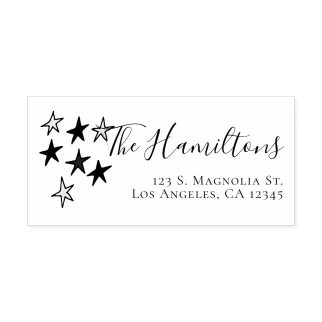 Unique Personalized Stars Rubber Stamp (Imprint)