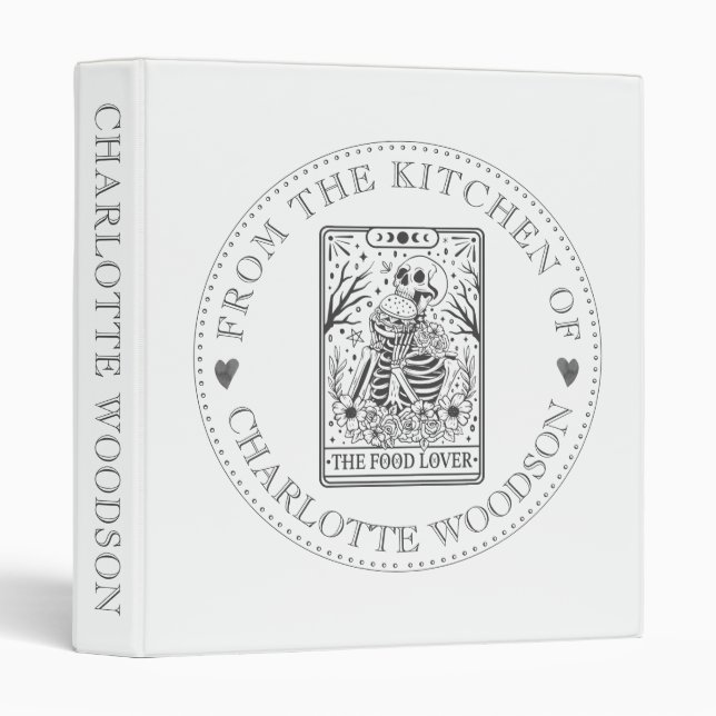 Unique Personalized Tarot Food Lover Recipe Binder (Front/Spine)