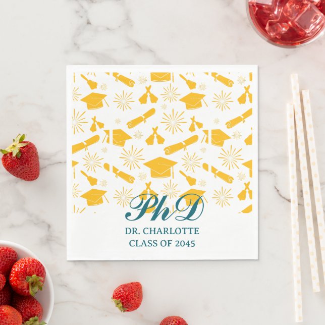 Unique PHD Graduation Party Napkin (Insitu)