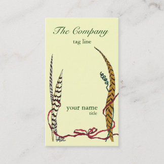Unique Pheasant Feathers Custom Business Cards