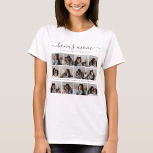 Unique Photo Collage Bonus Mom White Mothers Day T-Shirt