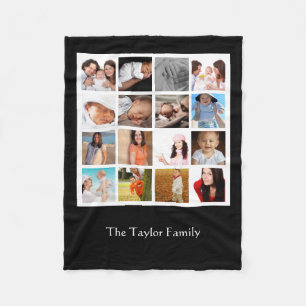 Unique Photo Collage Mosaic Personalized Fleece Blanket