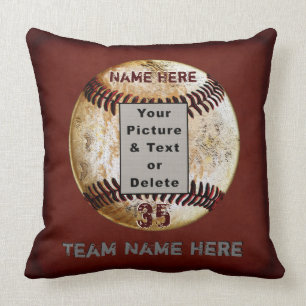 Unique Photo Personalized Baseball Senior Gifts Throw Pillow