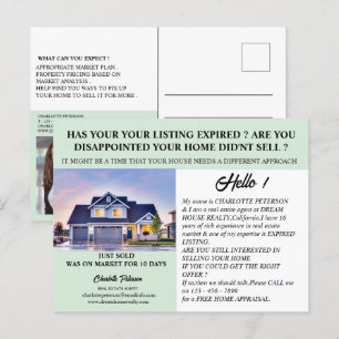 Unique Photo Real Estate Expired Listing Postcard