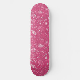 Unique Pink Astrology Design Skateboard