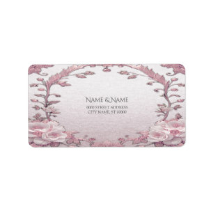 Unique Pink Floral Address Label