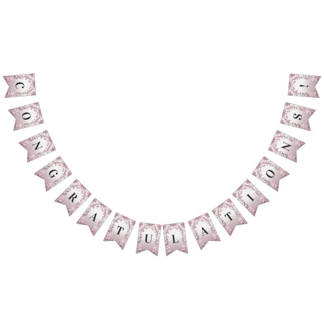 Unique Pink Floral Bunting Flag (All)