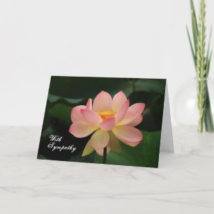 Unique Pink Lotus Floral Buddhist Sympathy Card