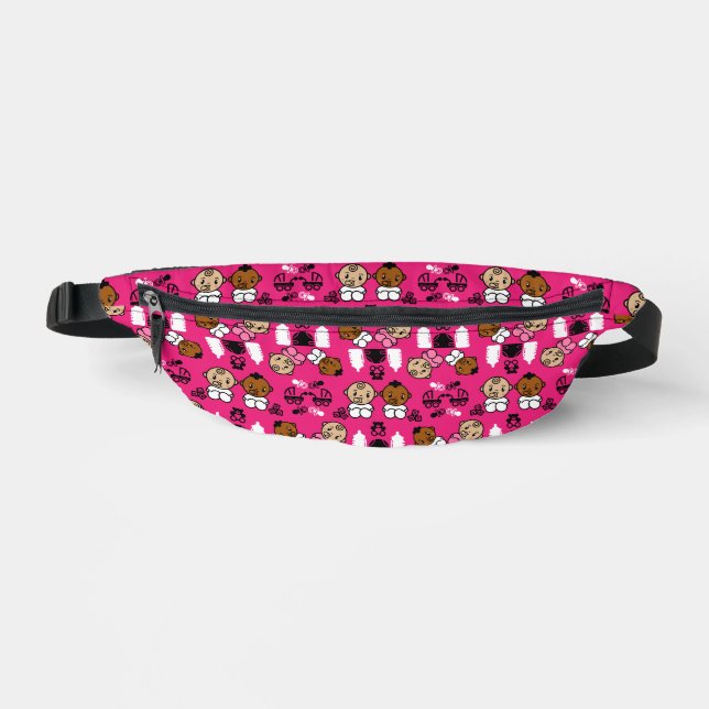 Unique Pink New Baby Gift  Fanny Pack (Front)