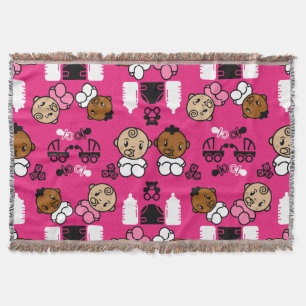 Unique Pink New Baby Gift Throw Blanket