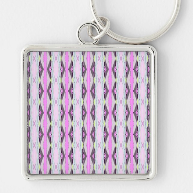 Unique Pink Pattern Keychain (Front)