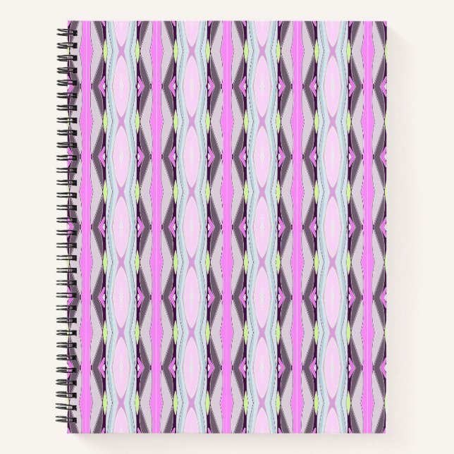 Unique Pink Pattern Notebook (Front)