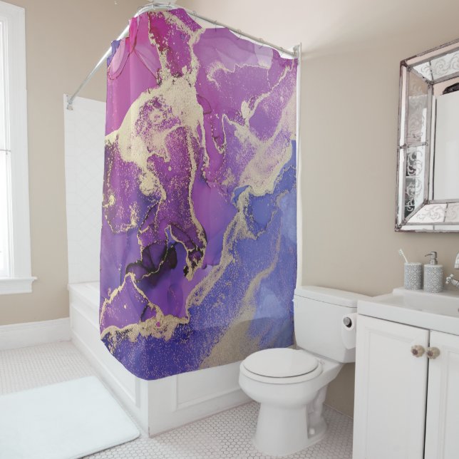 Unique Pink Purple Gold Abstract (In Situ)