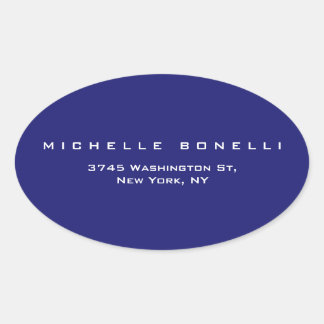 Unique Plain Midnight Blue Oval Sticker