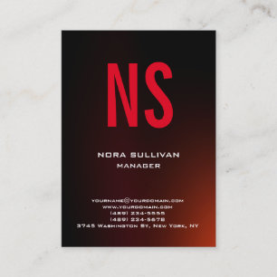 Unique plain simple brown red monogram business card
