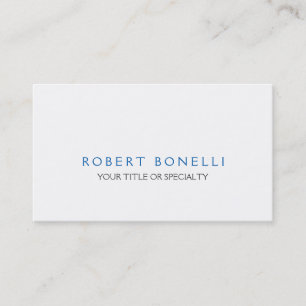 Unique Plain White Blue Business Card