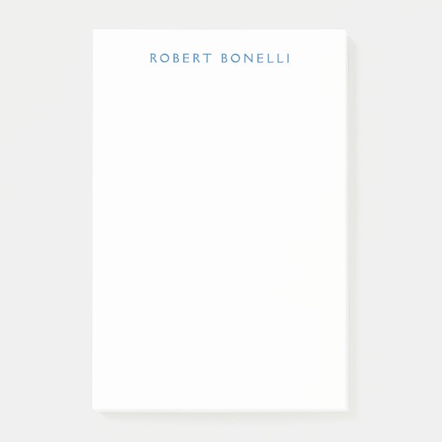 Unique Plain White Blue Minimalist Modern Post-it Notes (Front)
