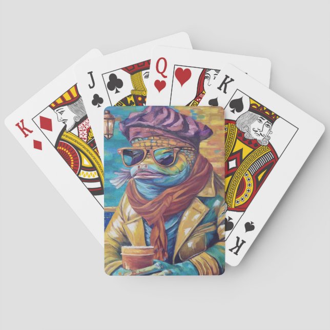 Unique playing cards with fish (Back)