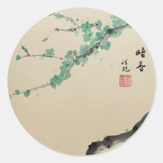 Unique Plum Blossom Ink Art Sticker