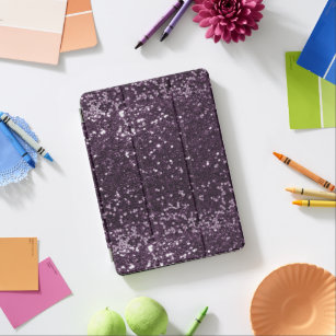 Unique Plum Purple Faux Glitter Sparkle Print iPad Air Cover