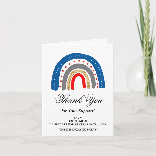 Unique Political Campaign Event or Contributor Thank You Card (Front)