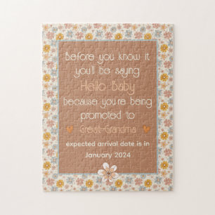 Unique Pregnancy Annoucement Gift Vintage Retro Jigsaw Puzzle
