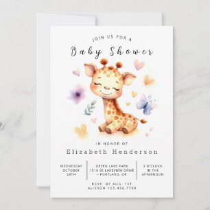 Unique Printable Giraffe Baby Shower Invitation