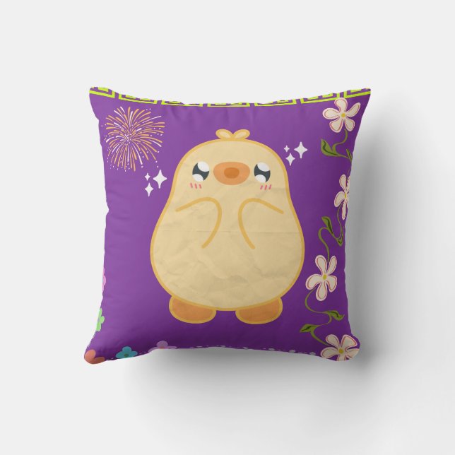 Unique printed cushion, Bespoke throw pillow,  Pillow (Back)