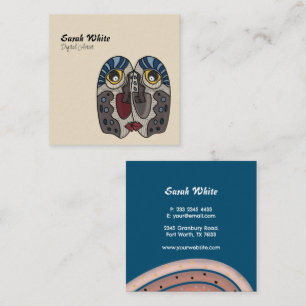 Unique Professional Artist Modern Square Business Card