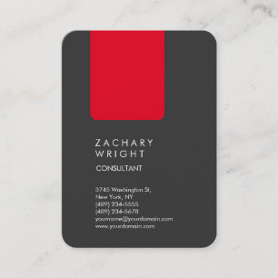 Unique Professional Grey Red Modern Elegant Business Card