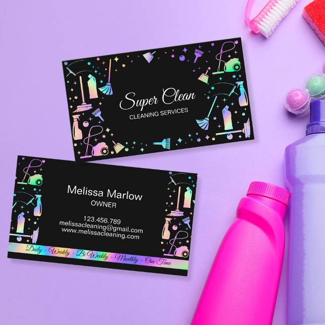 Unique Professional Maid House Cleaning Services Business Card (Creator Uploaded)