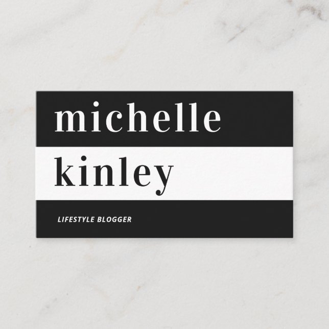 Unique professional trendy typography networking business card (Front)