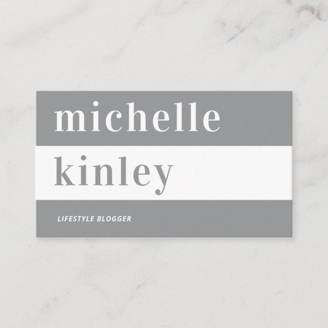 Unique professional trendy typography networking business card (Front)