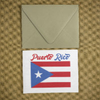 Unique Puerto Rico Flag Announcement Postcard