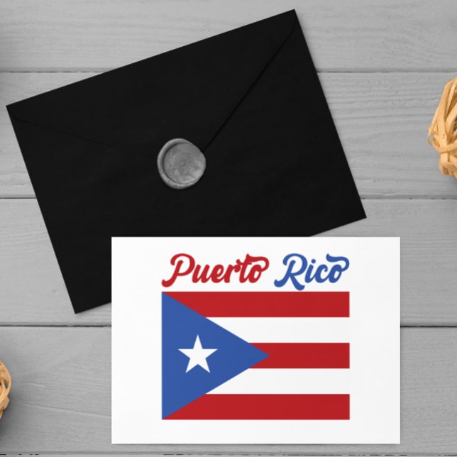 Unique Puerto Rico Flag Invitation Postcard (puerto rico holiday postcard)