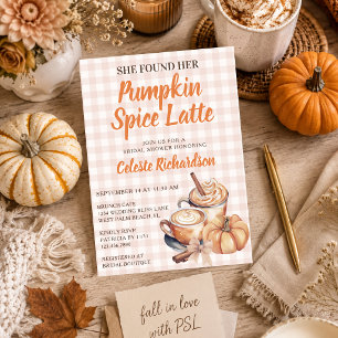 Unique Pumpkin Spice Latte Bridal Shower Theme  Invitation